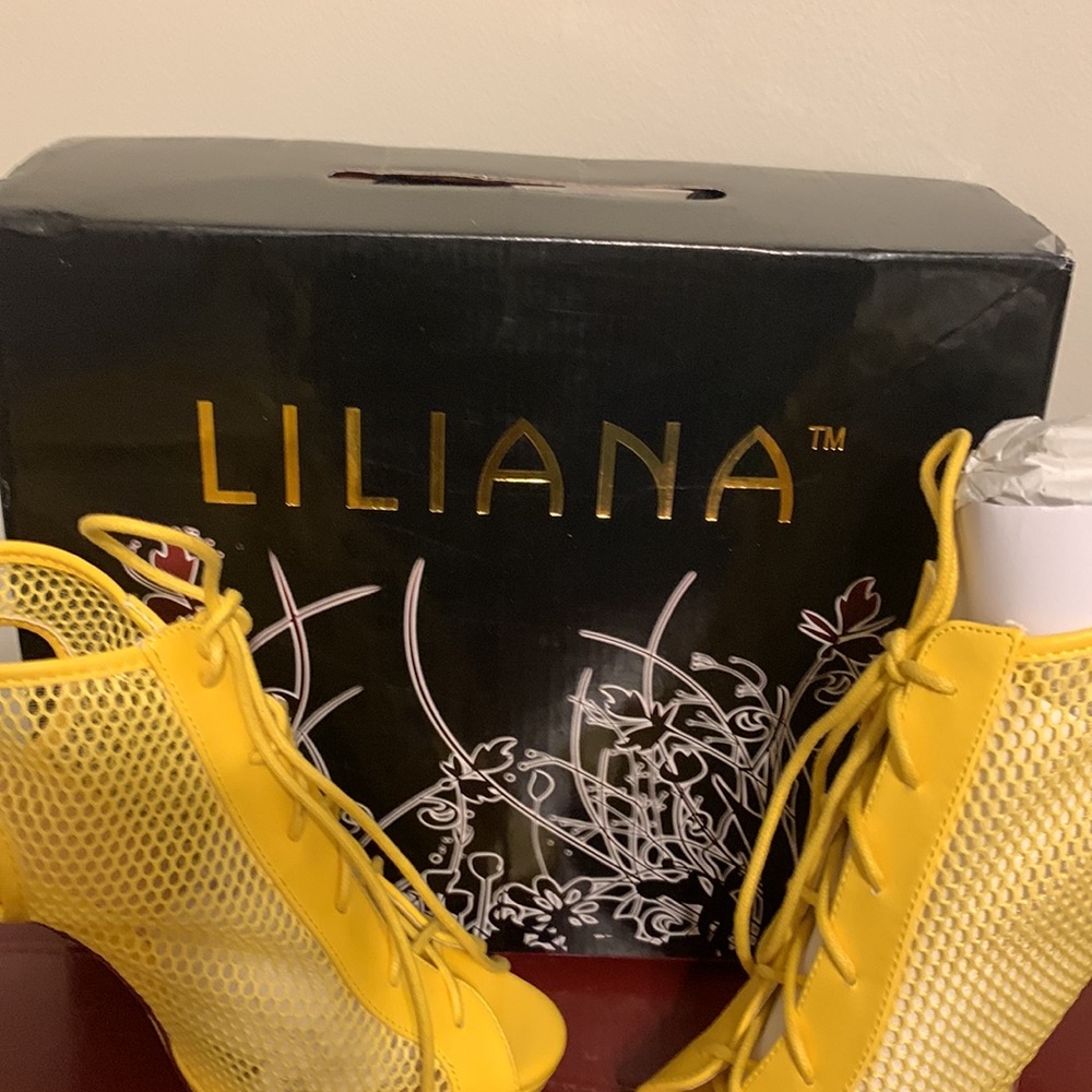 Liliana Trista-39 Mesh Peep Toe Lace Up Ankle Cutout Slingback Sandal:NWOT ๐HP - Picture 10 of 11